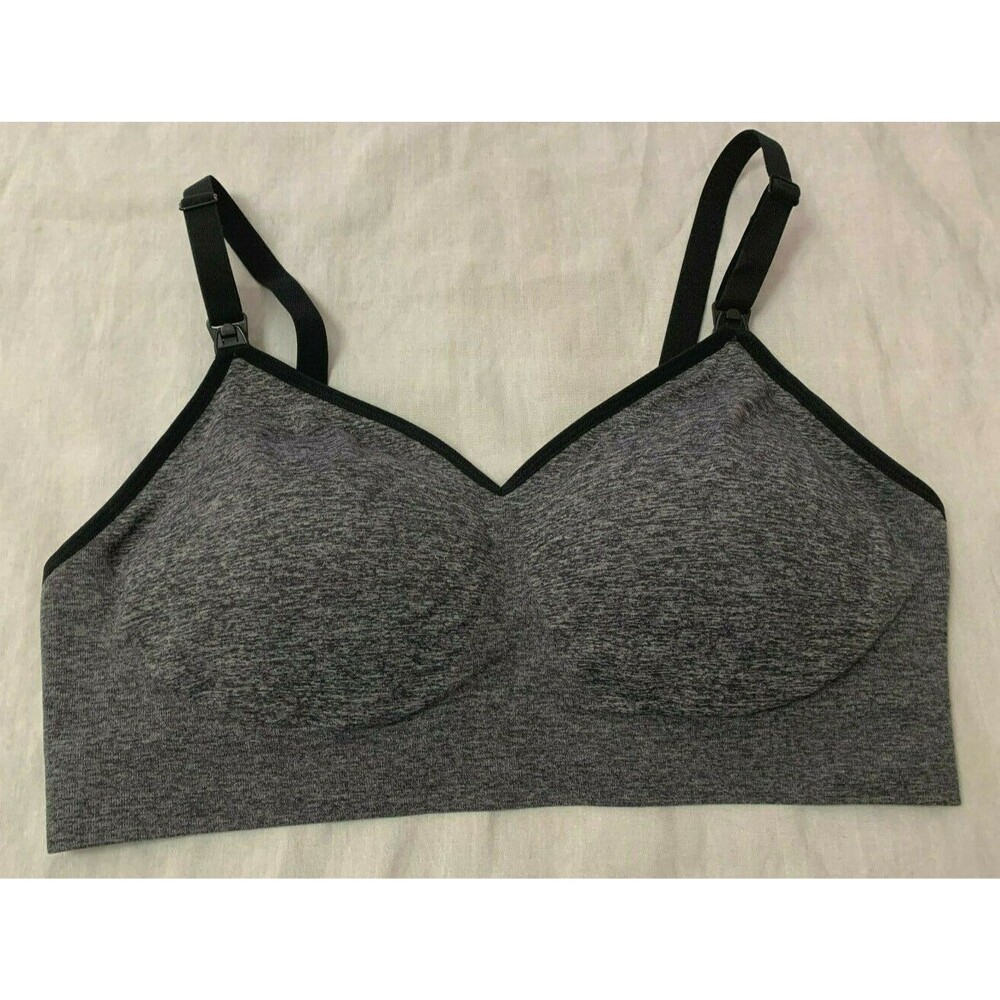 AUDEN WOMENS NURSING LIGHTLY LINED SEAMLESS WIRE FREE BRA SIZE L